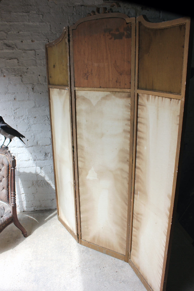 A Good French 19thC Giltwood & Mirror Panelled Three Panel Screen