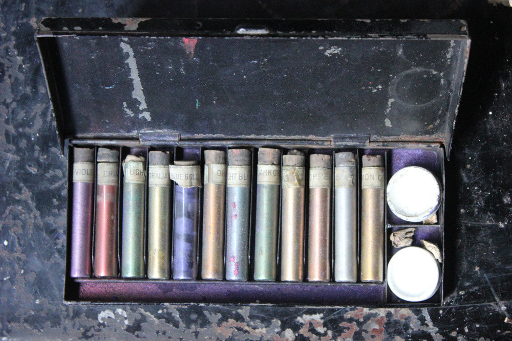 A c.1900 Victorian Watercolour Paint Box; 'The Gainsborough Gold Colour Box'