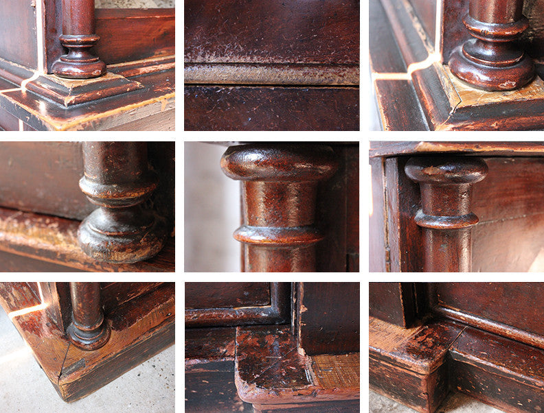 A Decorative c.1840 Gothic Revival Stained Pine Breakfront Bookcase