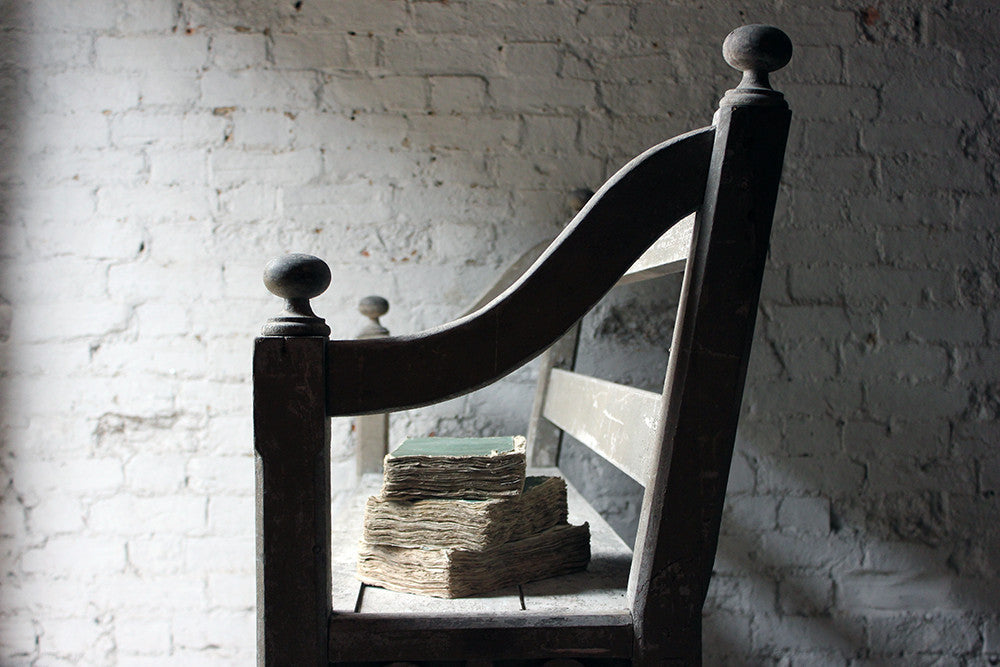 A Beautiful 19thC Ecclesiastical Gothic Revival Painted Pine Bench c.1860-70