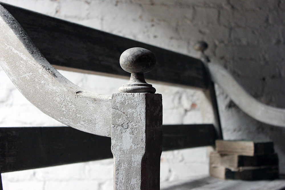 A Beautiful 19thC Ecclesiastical Gothic Revival Painted Pine Bench c.1860-70