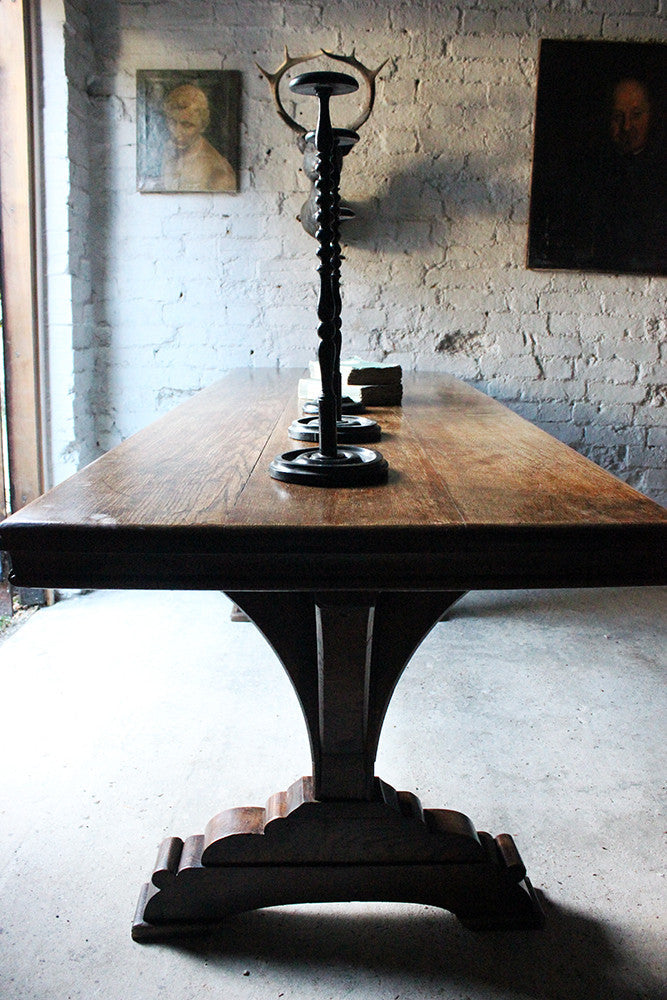 A Fine c.1860 Victorian Oak Gothic Revival Refectory Table in the Manner of A.W.N. Pugin
