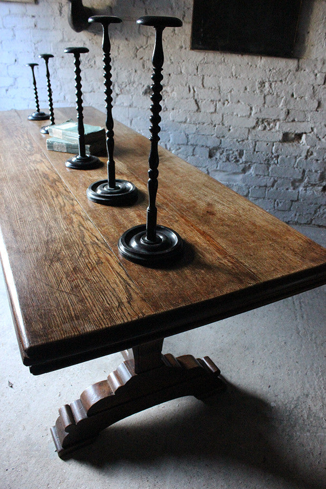 A Fine c.1860 Victorian Oak Gothic Revival Refectory Table in the Manner of A.W.N. Pugin