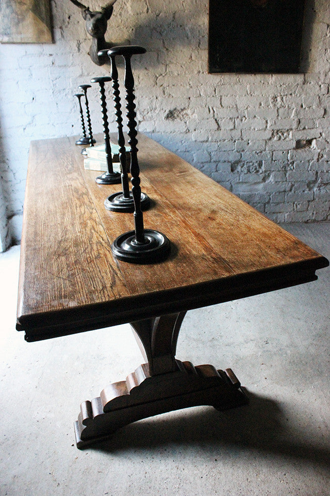 A Fine c.1860 Victorian Oak Gothic Revival Refectory Table in the Manner of A.W.N. Pugin