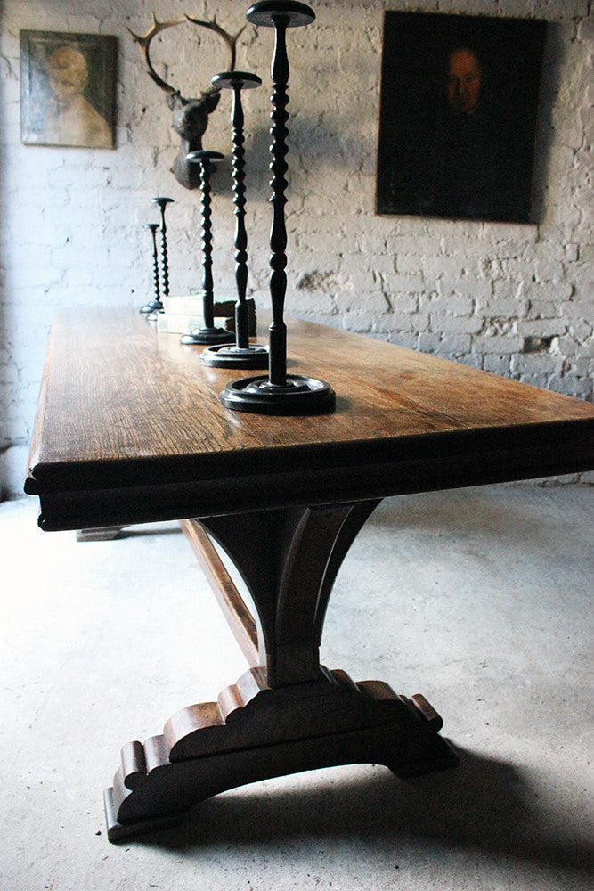 A Fine c.1860 Victorian Oak Gothic Revival Refectory Table in the Manner of A.W.N. Pugin