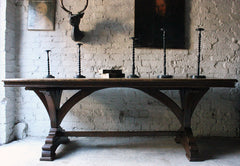 A Fine c.1860 Victorian Oak Gothic Revival Refectory Table in the Manner of A.W.N. Pugin