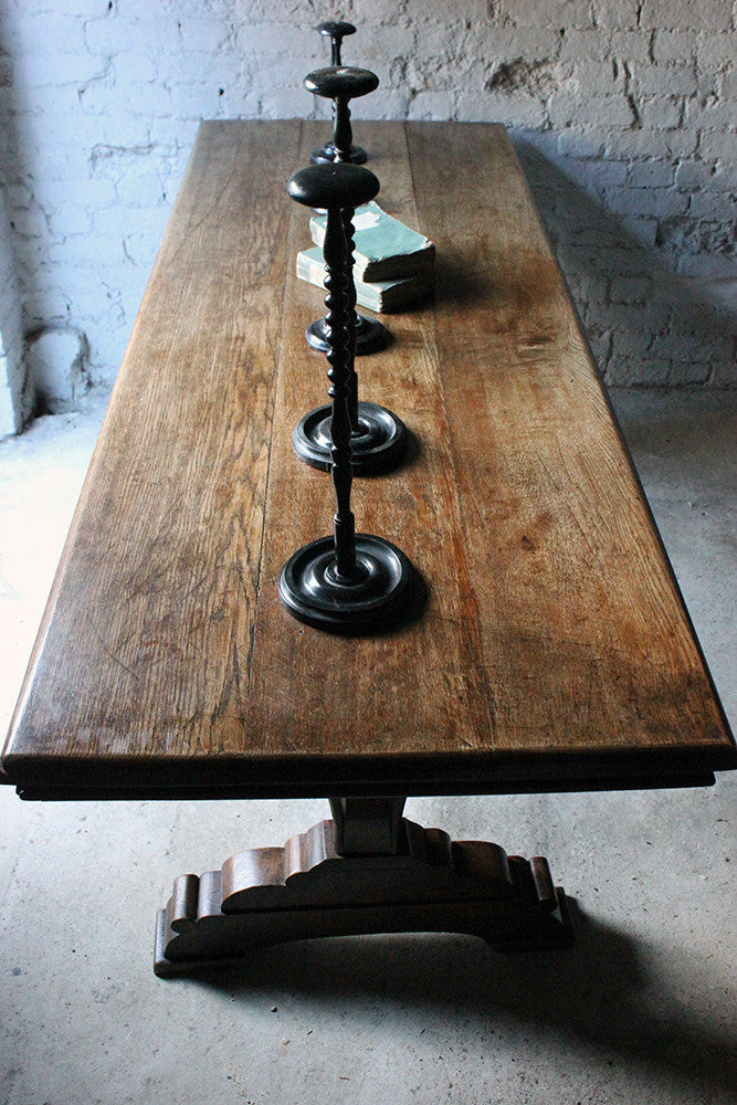 A Fine c.1860 Victorian Oak Gothic Revival Refectory Table in the Manner of A.W.N. Pugin