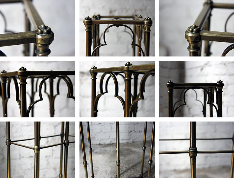 A Fine Victorian Gothic Revival Brass & Oak Umbrella/Stick Stand c.1870-90