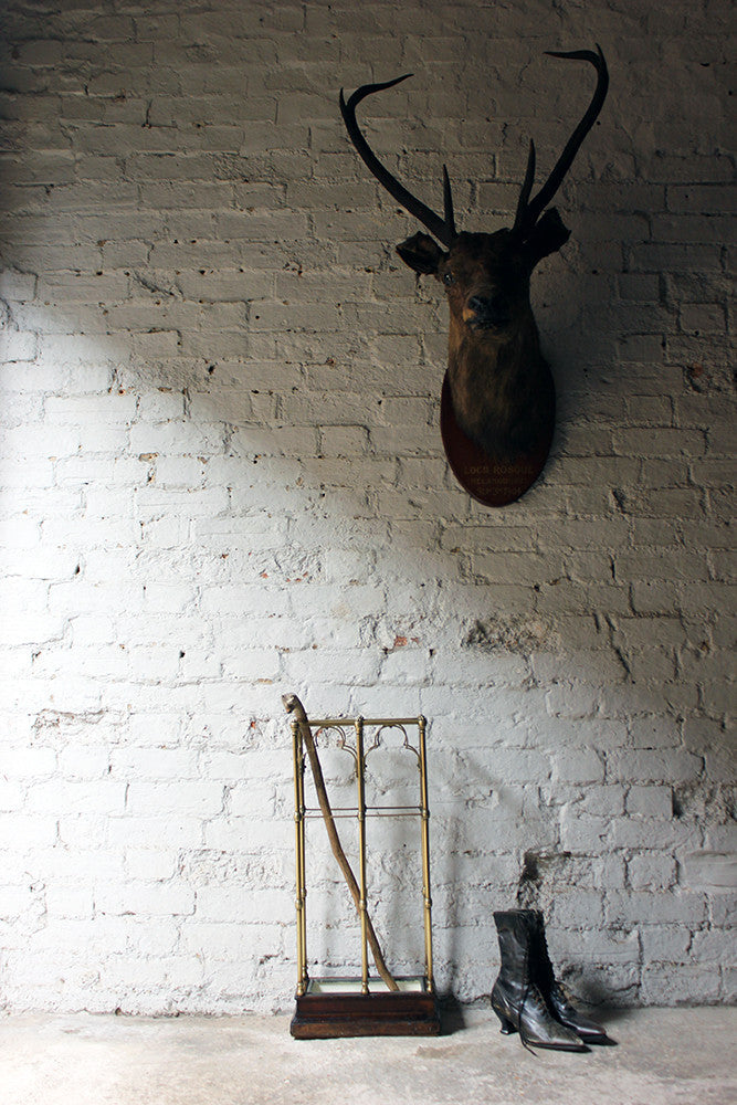 A Fine Victorian Gothic Revival Brass & Oak Umbrella/Stick Stand c.1870-90