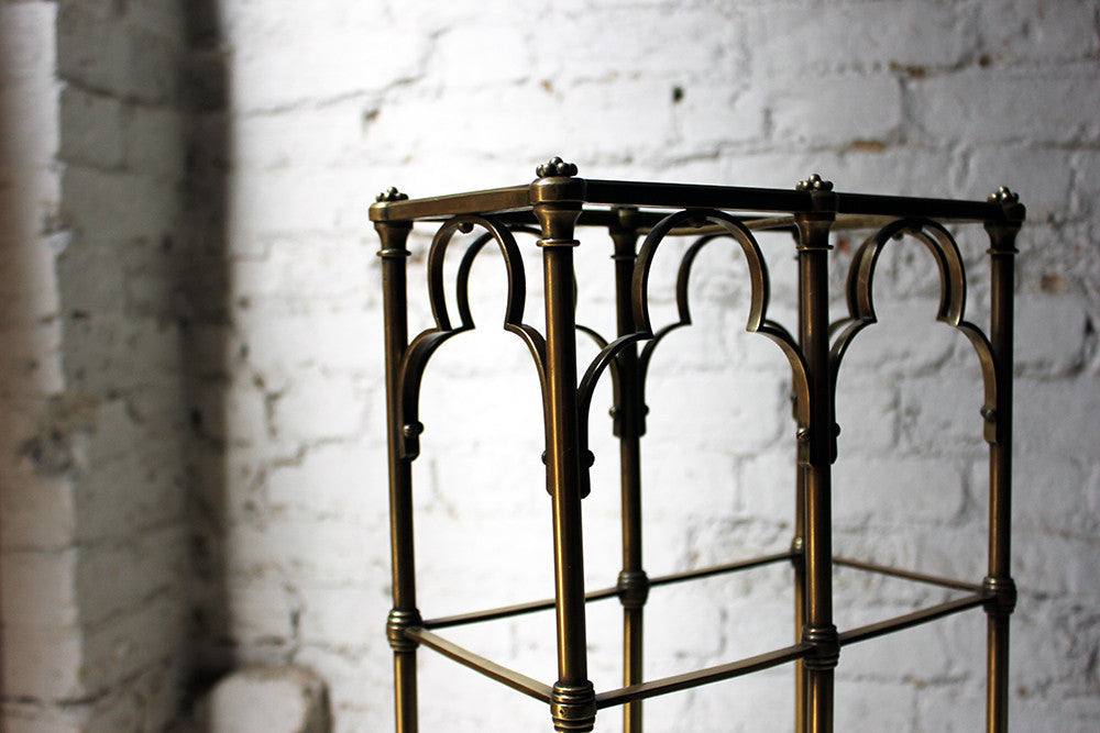 A Fine Victorian Gothic Revival Brass & Oak Umbrella/Stick Stand c.1870-90