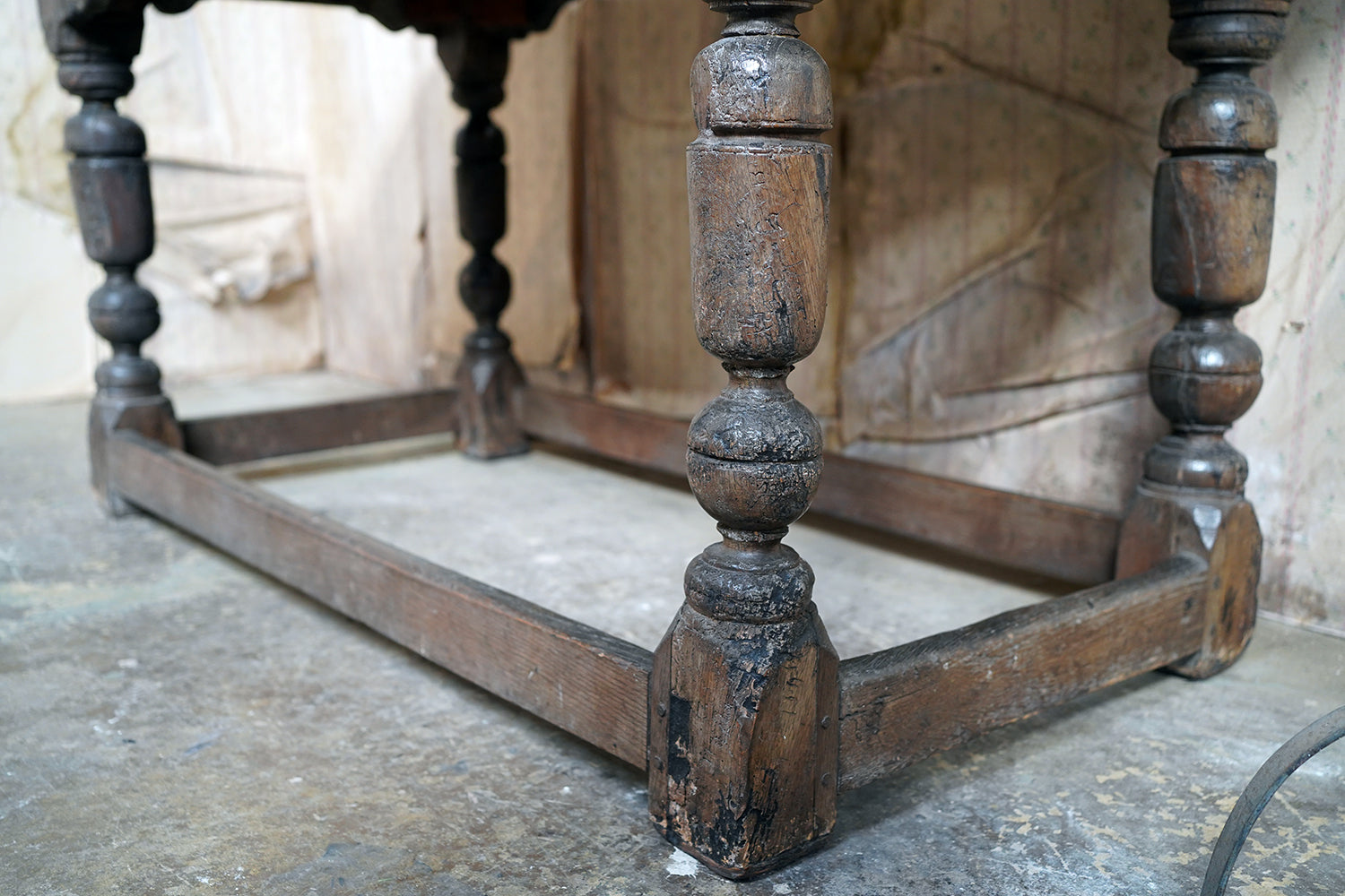 A 17thC English Graffitied Oak Refectory Table; Southwick Hall, Northamptonshire c.1680