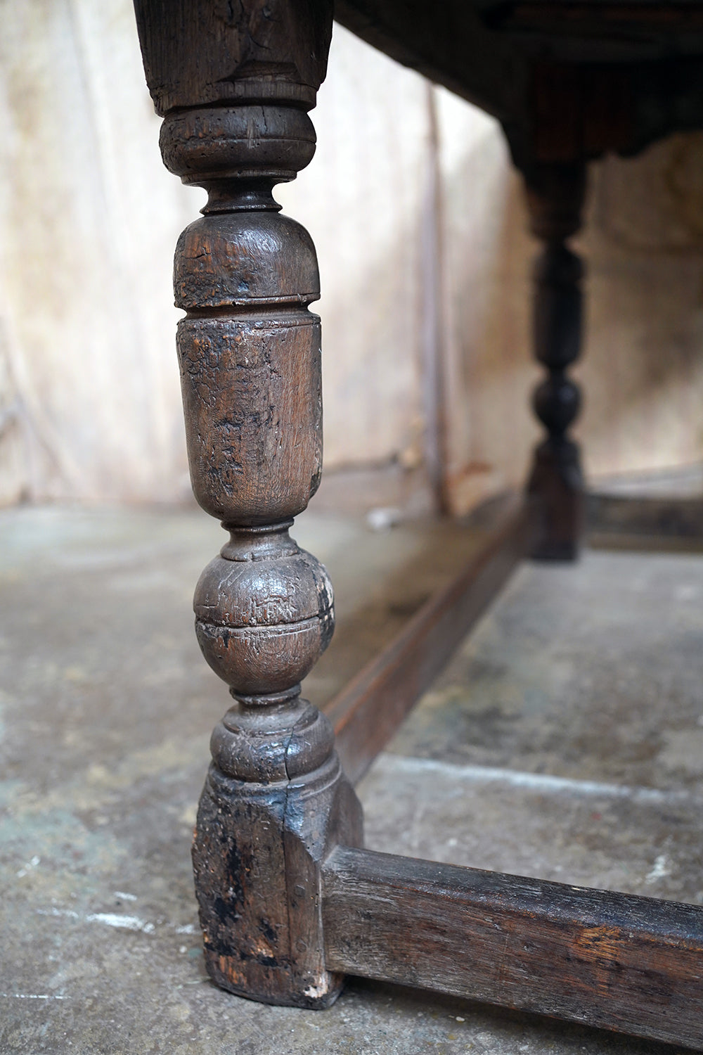 A 17thC English Graffitied Oak Refectory Table; Southwick Hall, Northamptonshire c.1680