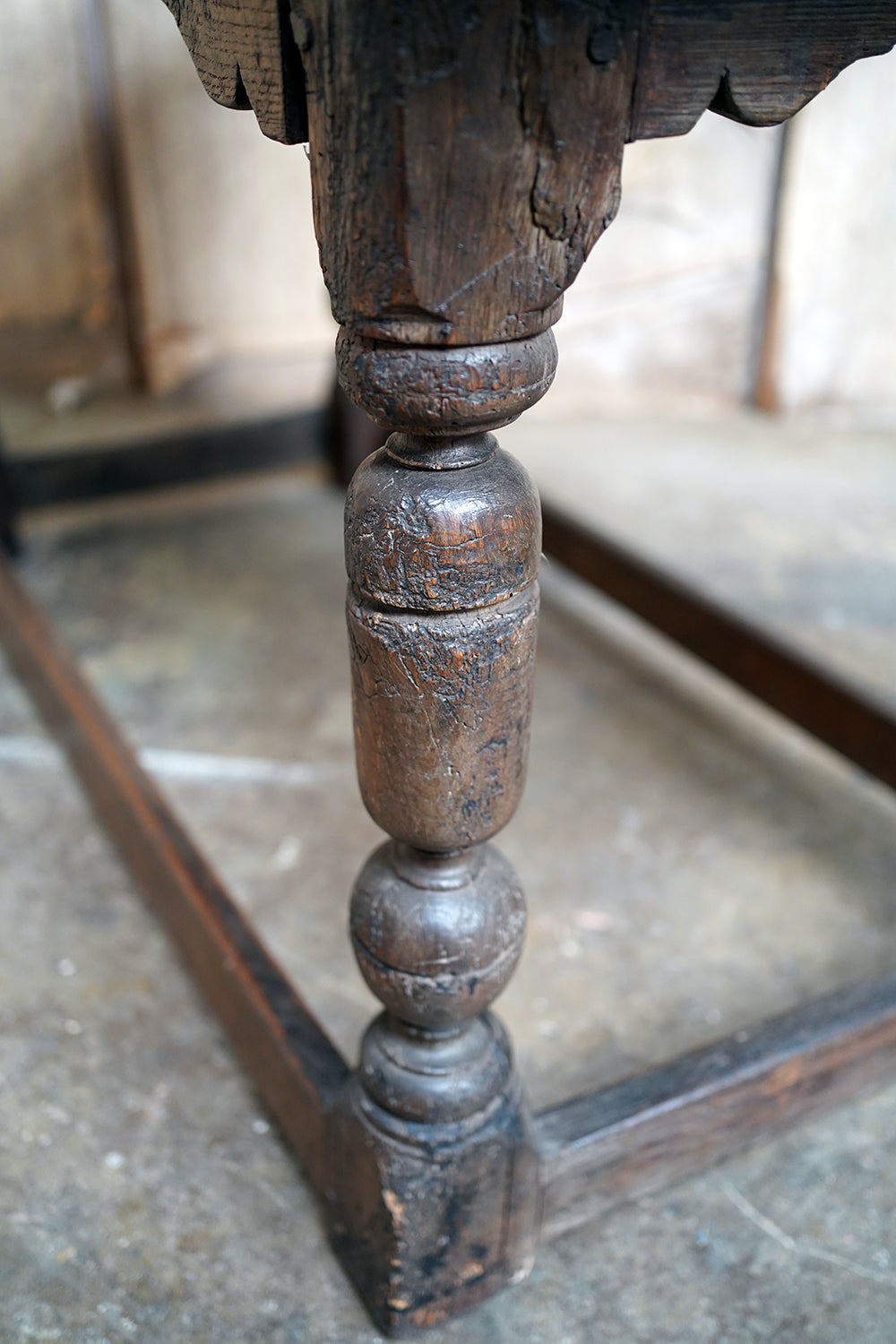 A 17thC English Graffitied Oak Refectory Table; Southwick Hall, Northamptonshire c.1680