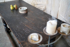 A 17thC English Graffitied Oak Refectory Table; Southwick Hall, Northamptonshire c.1680