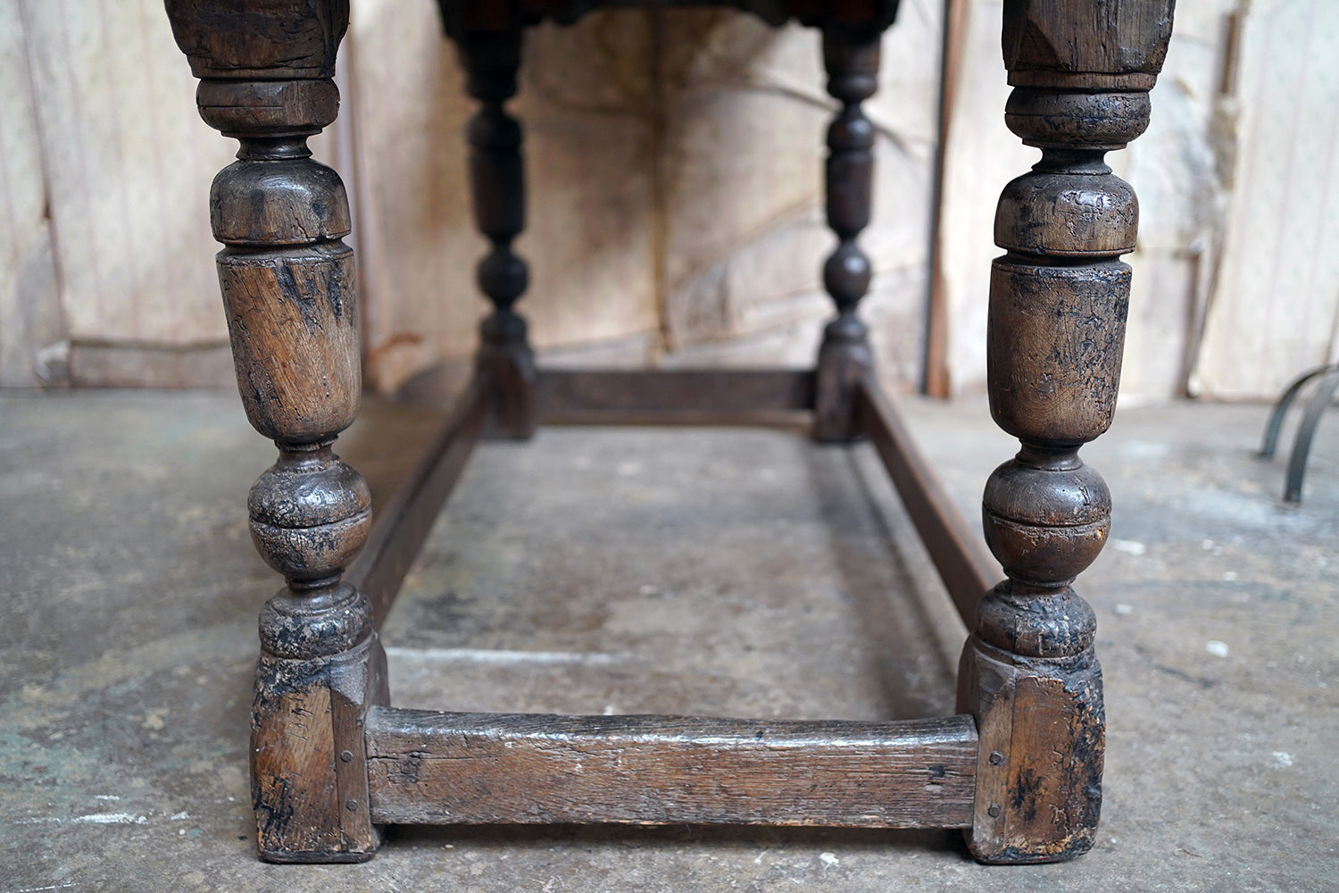A 17thC English Graffitied Oak Refectory Table; Southwick Hall, Northamptonshire c.1680