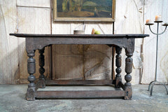 A 17thC English Graffitied Oak Refectory Table; Southwick Hall, Northamptonshire c.1680