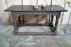 A 17thC English Graffitied Oak Refectory Table; Southwick Hall, Northamptonshire c.1680