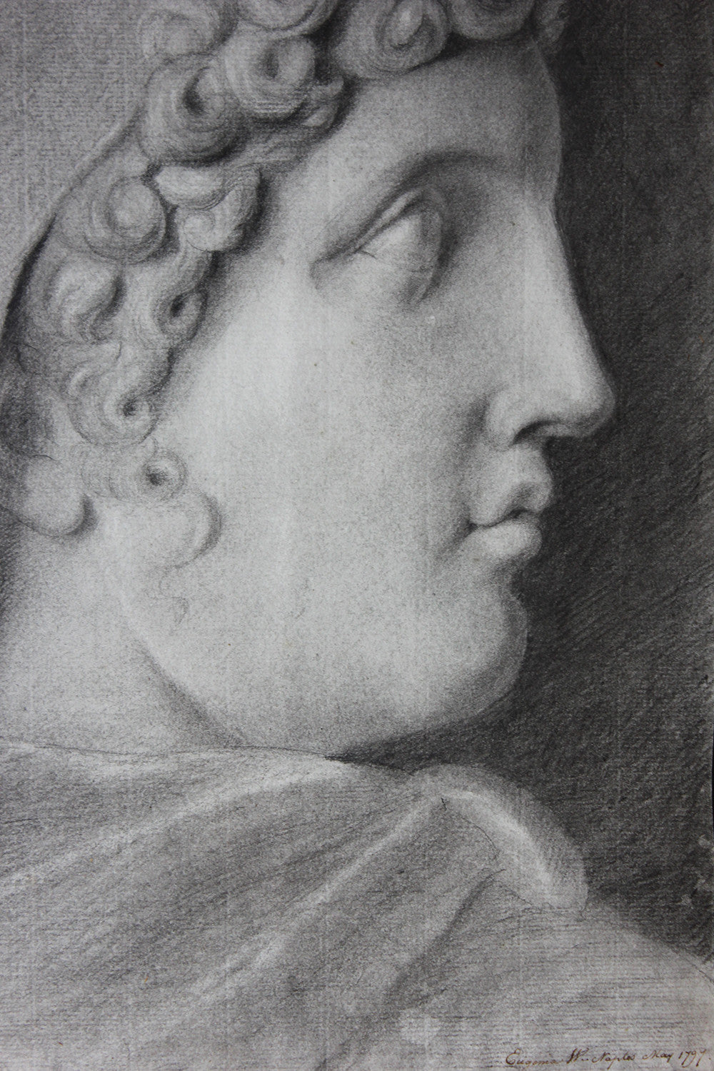 A Fine Late 18thC Italian School Grand Tour Charcoal Study of Ganymede; Naples; 1797