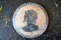 A Classical Greek Attic Pottery Portrait Roundel c.5-7thC B.C