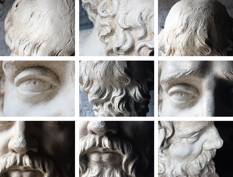 A Decorative c.1900 Classical Plaster Portrait Bust of a Bearded Greek Philosopher