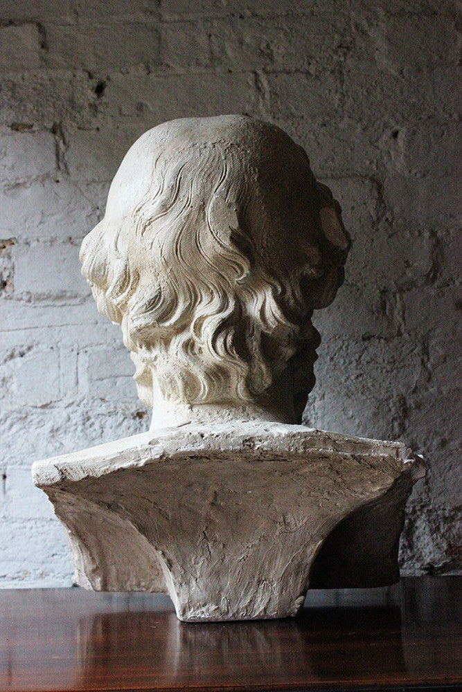 A Decorative c.1900 Classical Plaster Portrait Bust of a Bearded Greek Philosopher
