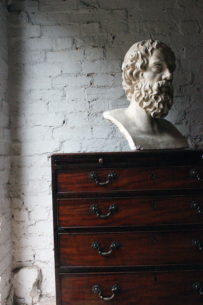 A Decorative c.1900 Classical Plaster Portrait Bust of a Bearded Greek Philosopher