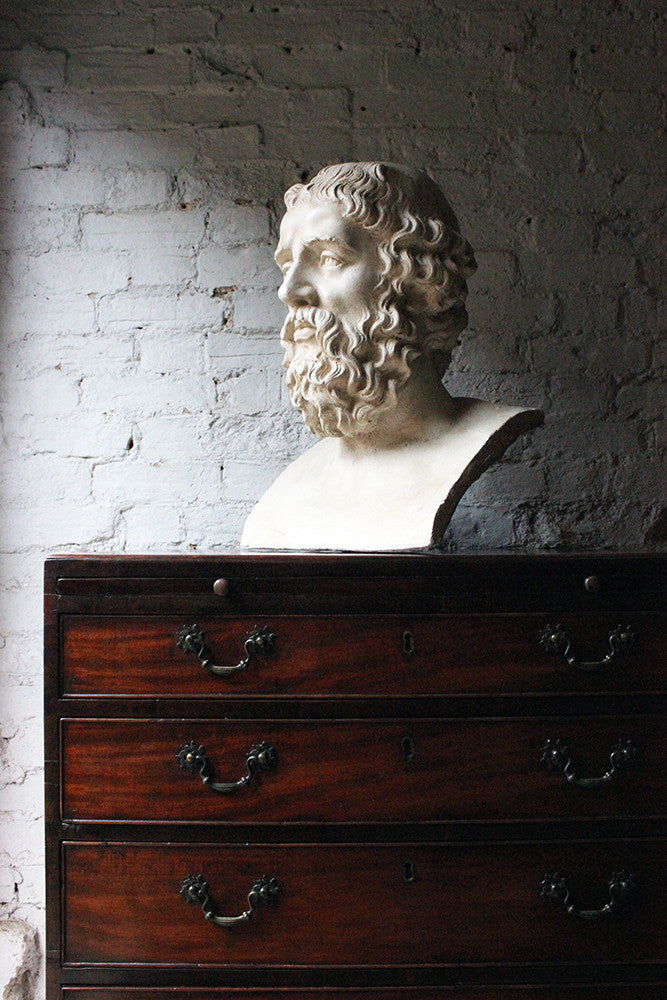 A Decorative c.1900 Classical Plaster Portrait Bust of a Bearded Greek Philosopher