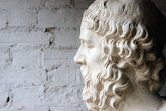 A Decorative c.1900 Classical Plaster Portrait Bust of a Bearded Greek Philosopher