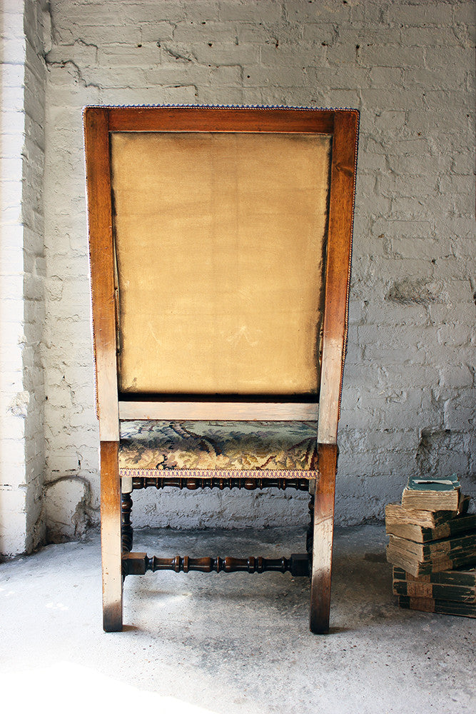 A Good Quality Louis XIV Style Gros-Point Upholstered Open Armchair from Auchterool House, Fife