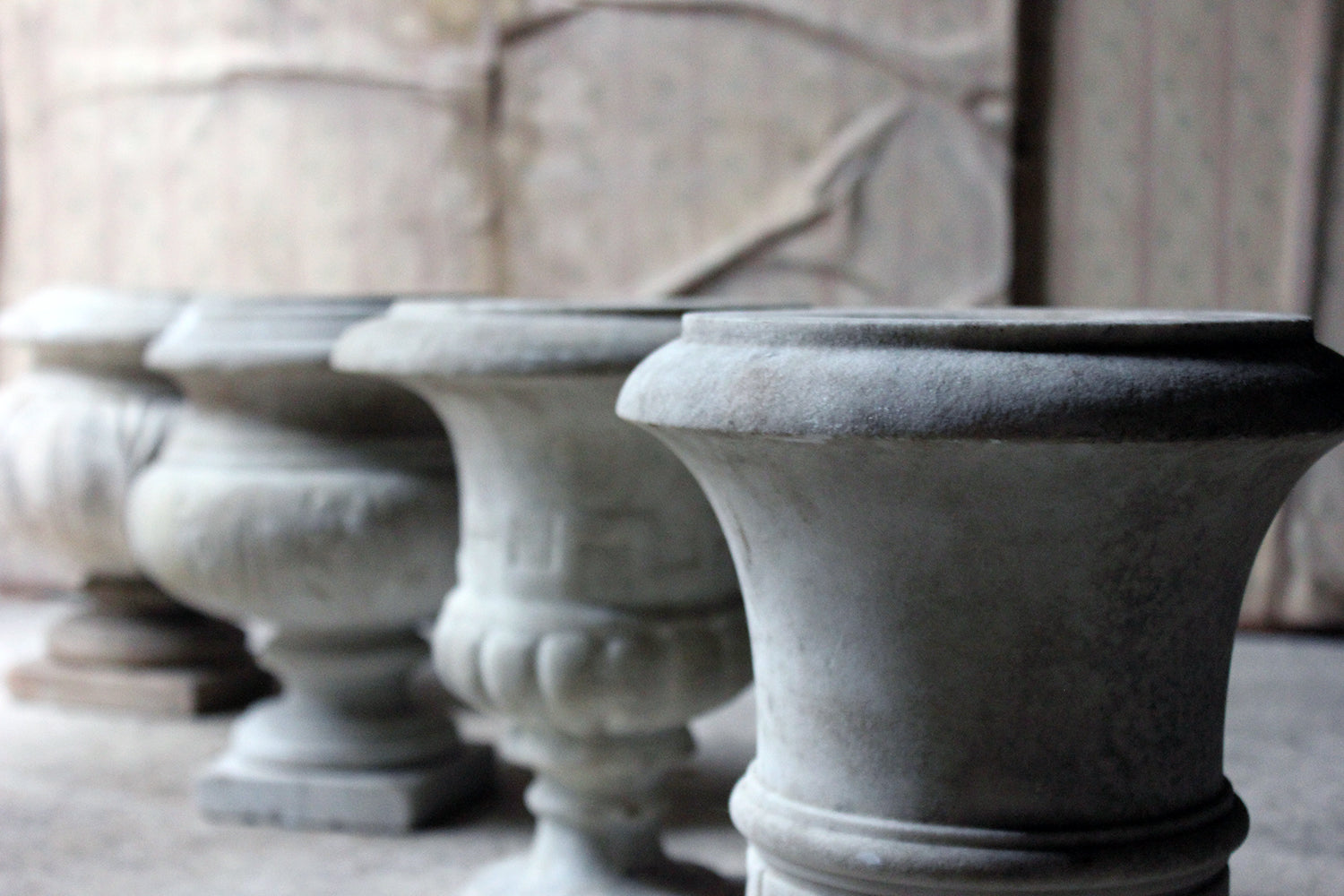 A Fine Group Of Four Early 20thC Neoclassical Revival White Marble Urns c.1900-25