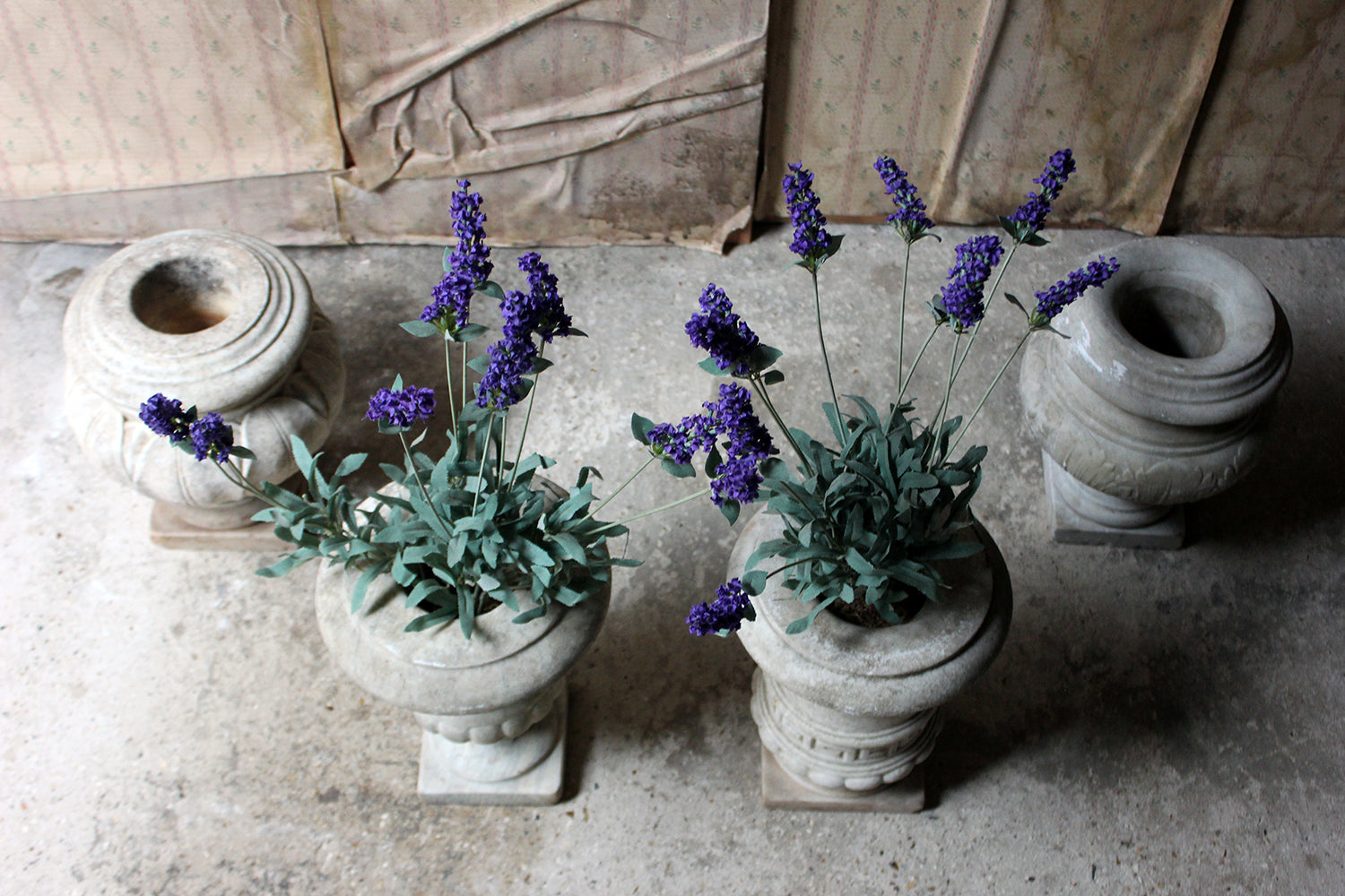A Fine Group Of Four Early 20thC Neoclassical Revival White Marble Urns c.1900-25