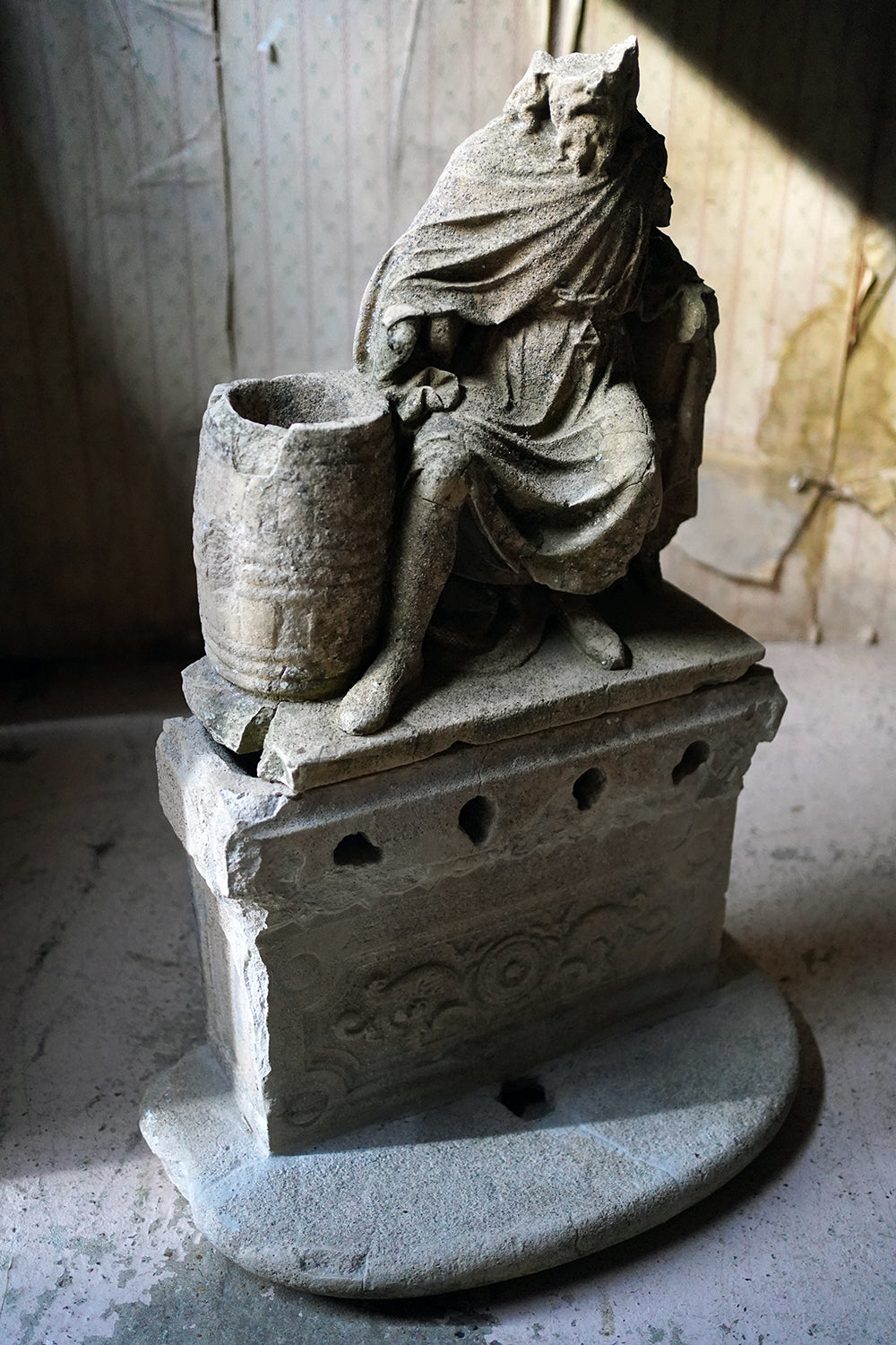 A Fragmentary Sandstone Sculpture of a Bearded Headless Saint c.1870 & Later