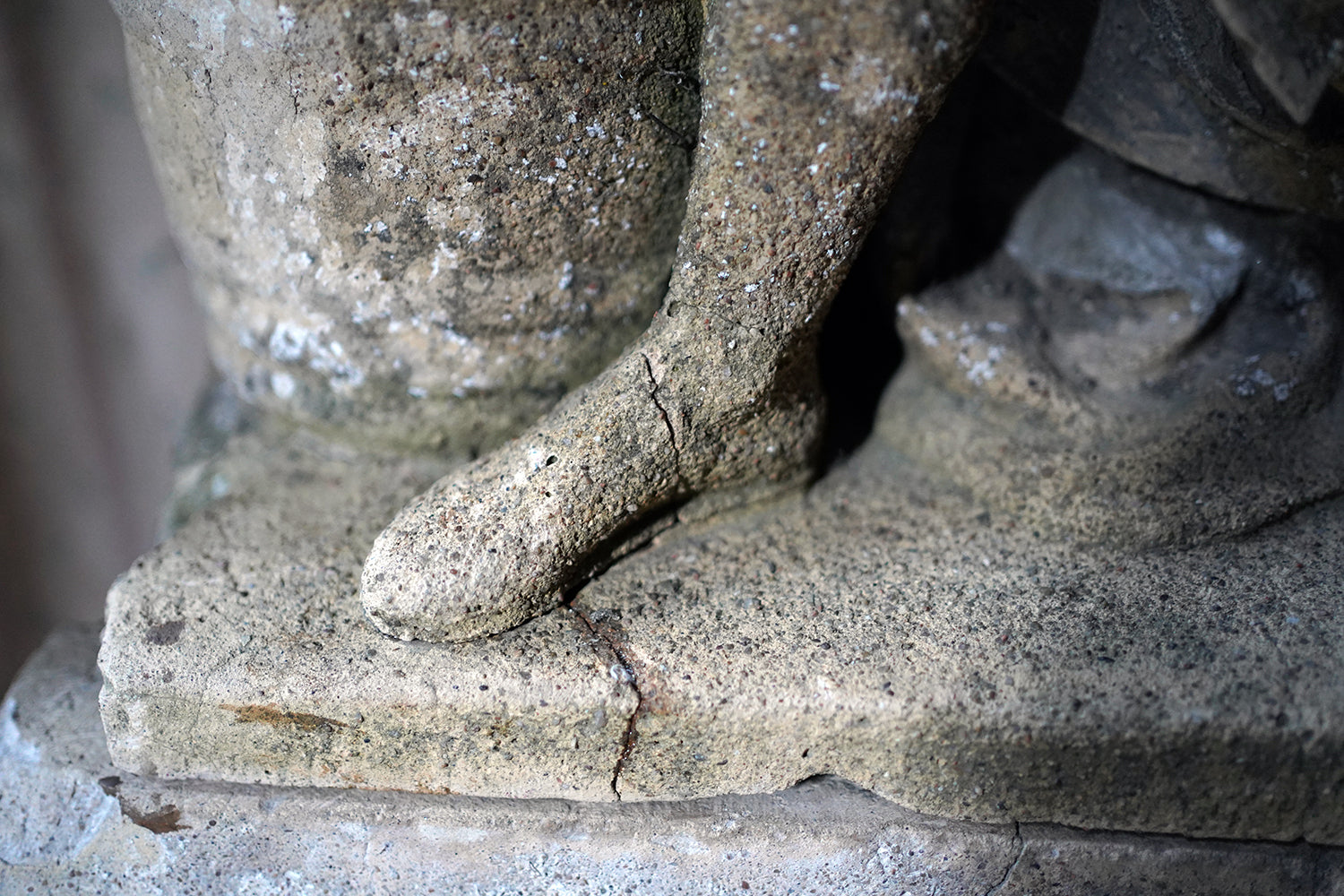 A Fragmentary Sandstone Sculpture of a Bearded Headless Saint c.1870 & Later