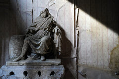 A Fragmentary Sandstone Sculpture of a Bearded Headless Saint c.1870 & Later