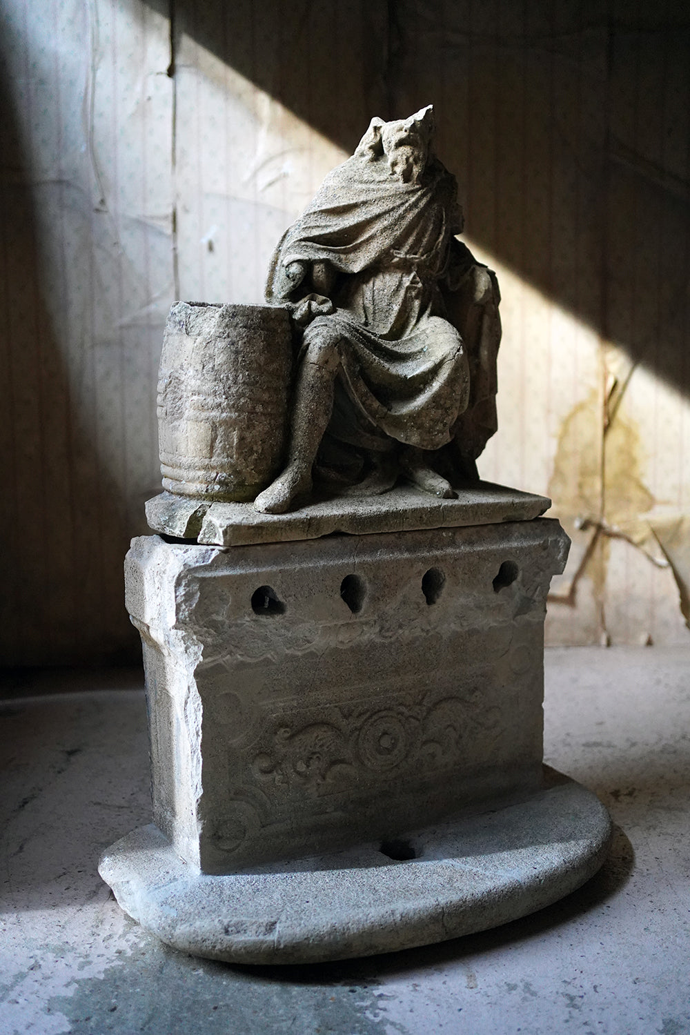 A Fragmentary Sandstone Sculpture of a Bearded Headless Saint c.1870 & Later