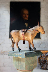 A Charming Mid 19thC French Papier-Mâché & Leather Pull Along Horse
