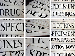 A Decorative Group of Eight c.1930s Painted Hospital Ward Signs