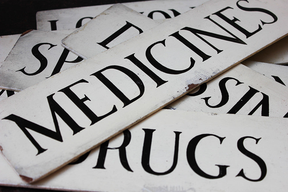 A Decorative Group of Eight c.1930s Painted Hospital Ward Signs