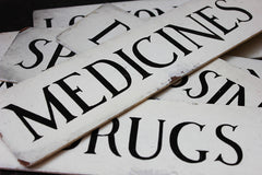 A Decorative Group of Eight c.1930s Painted Hospital Ward Signs
