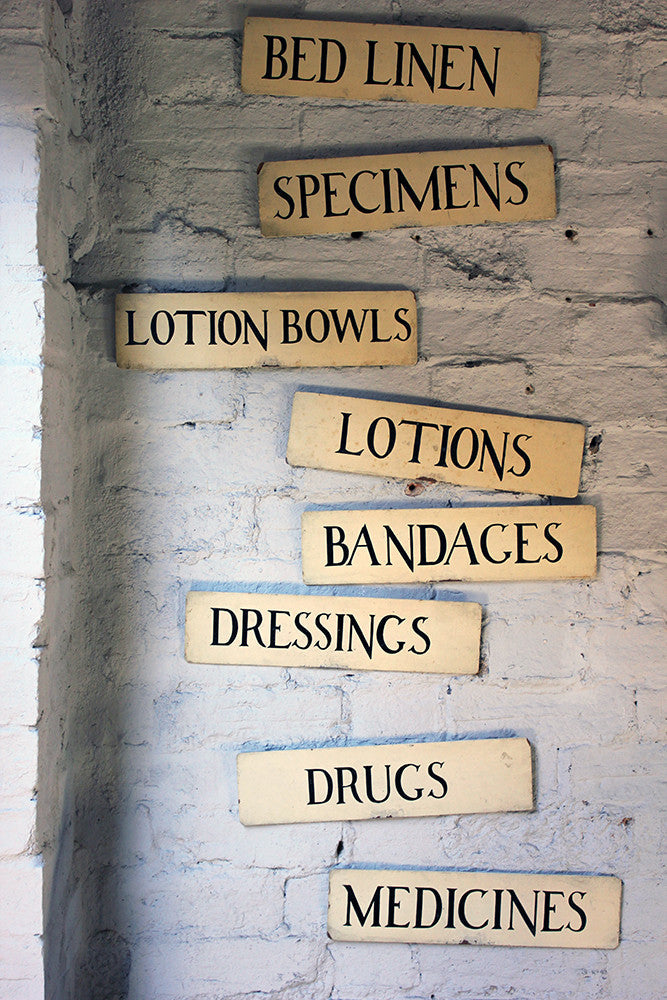 A Decorative Group of Eight c.1930s Painted Hospital Ward Signs
