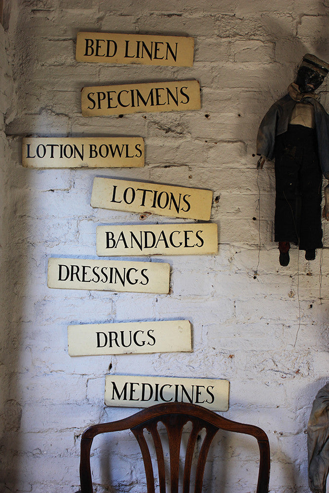 A Decorative Group of Eight c.1930s Painted Hospital Ward Signs