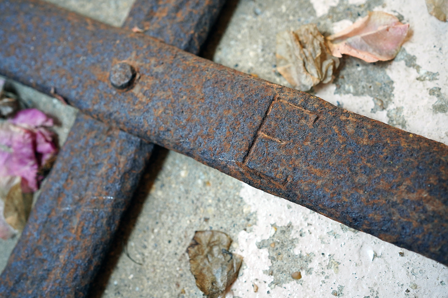 A 19thC Irish Blacksmith Forged Wrought Iron Cross