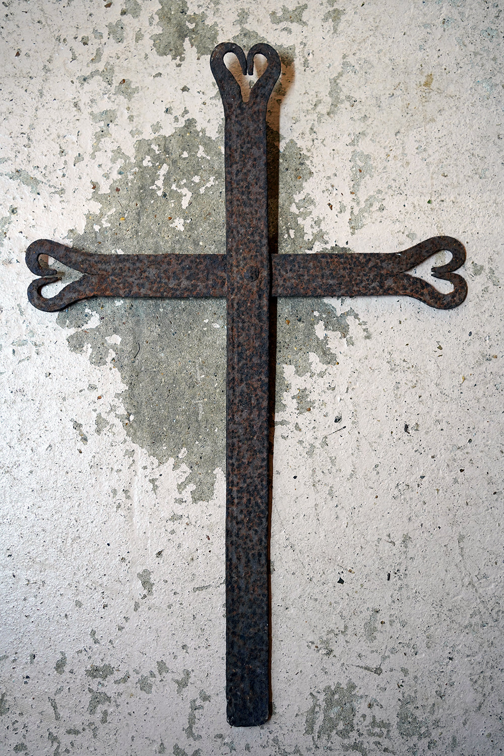 A 19thC Irish Blacksmith Forged Wrought Iron Cross