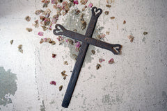 A 19thC Irish Blacksmith Forged Wrought Iron Cross