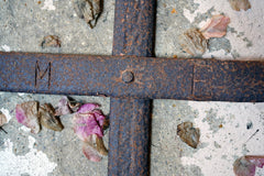 A 19thC Irish Blacksmith Forged Wrought Iron Cross