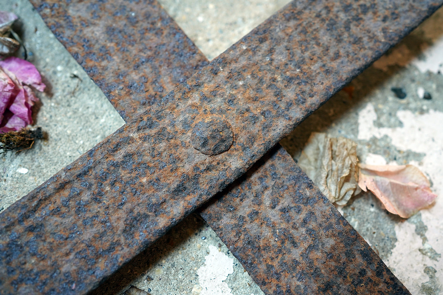 A 19thC Irish Blacksmith Forged Wrought Iron Cross