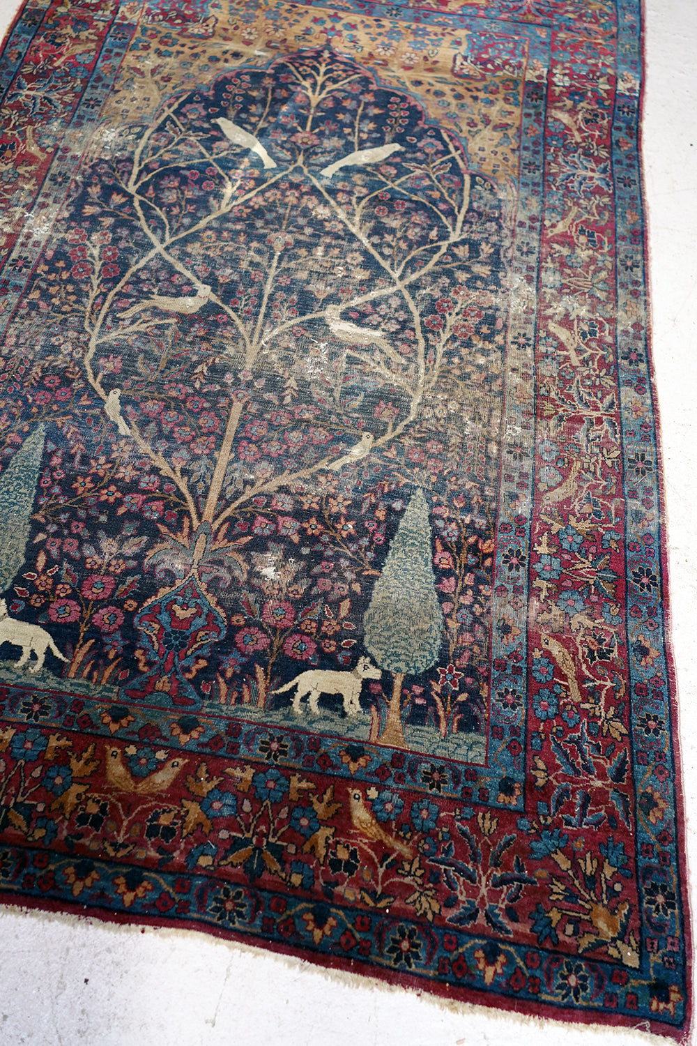A Good 19thC Country House Isfahan Tree Of Life Rug c.1880