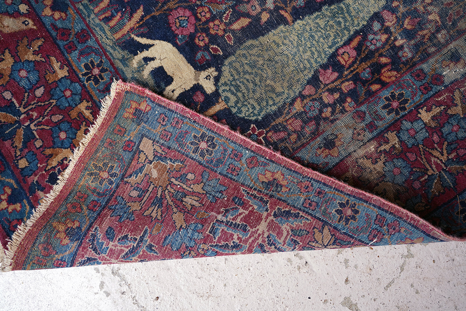 A Good 19thC Country House Isfahan Tree Of Life Rug c.1880