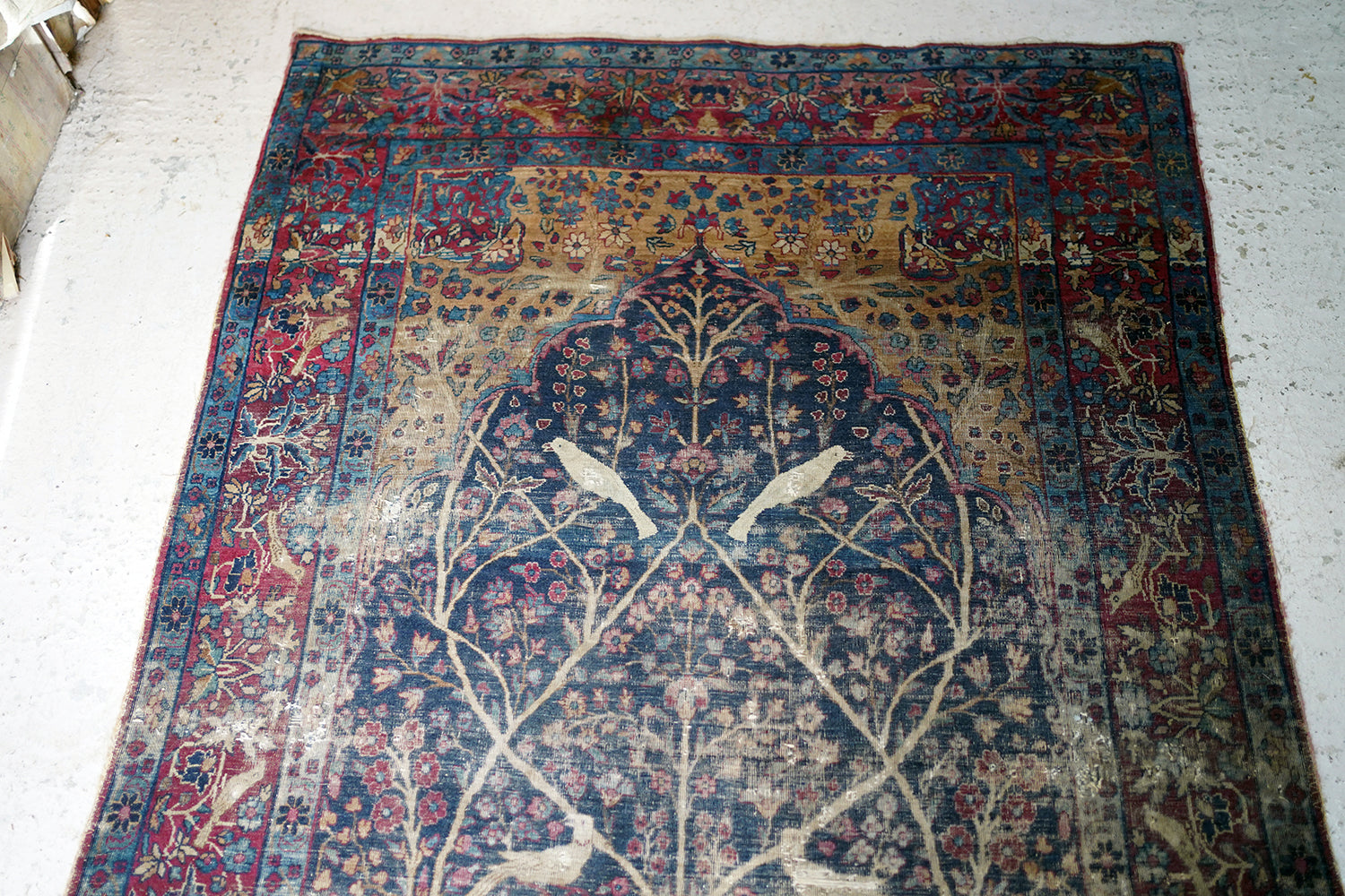 A Good 19thC Country House Isfahan Tree Of Life Rug c.1880