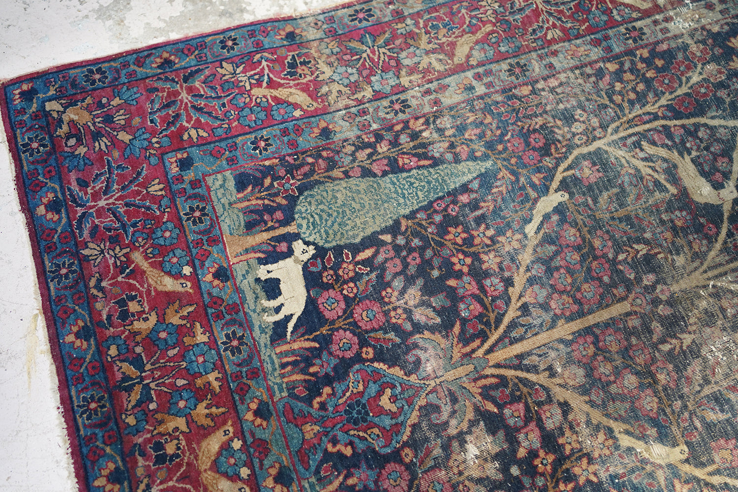 A Good 19thC Country House Isfahan Tree Of Life Rug c.1880
